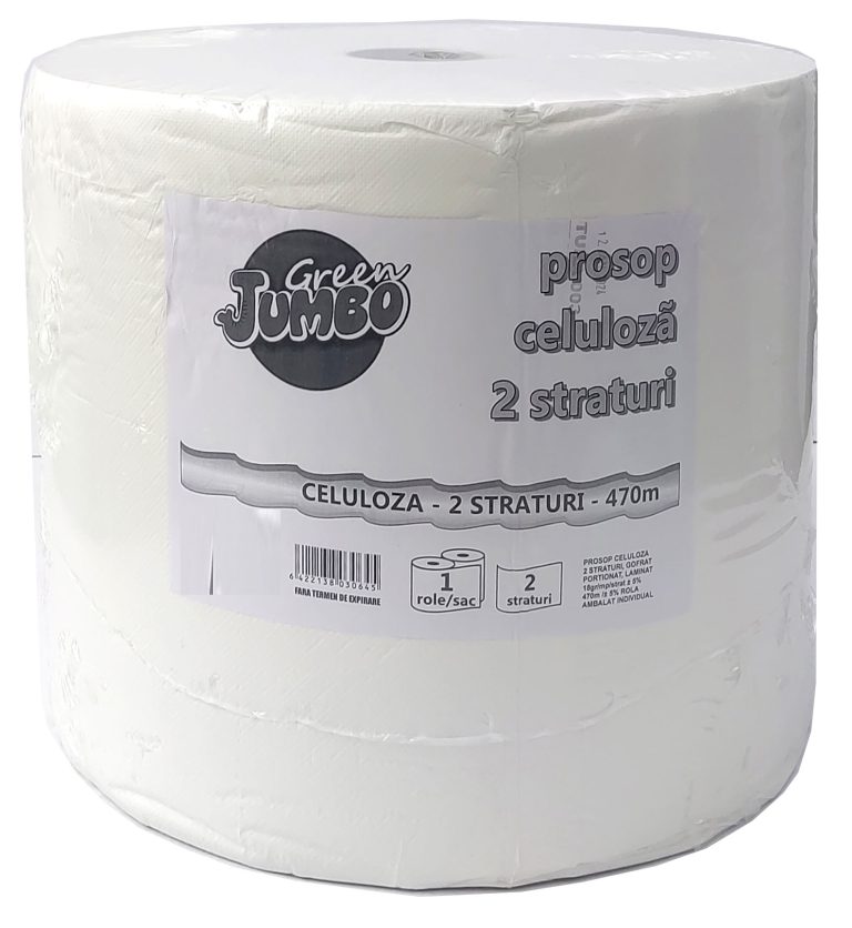 Prosop Hartie Alb Rola 2Str 470M Green Jumbo