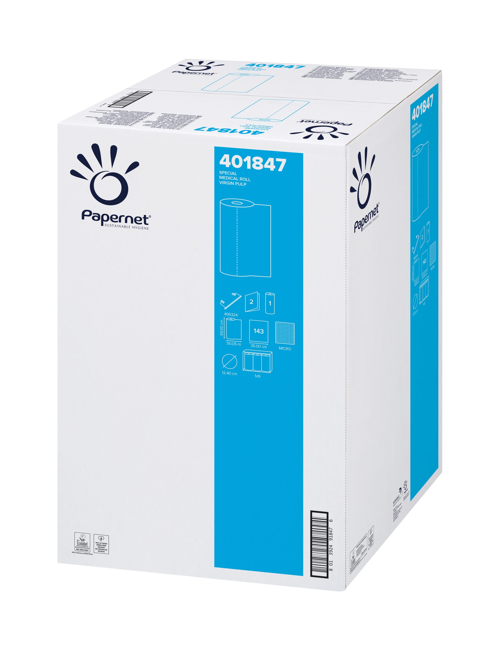 Rola Hartie Medicala 2Str Alba 59cm X 50.05M Papernet