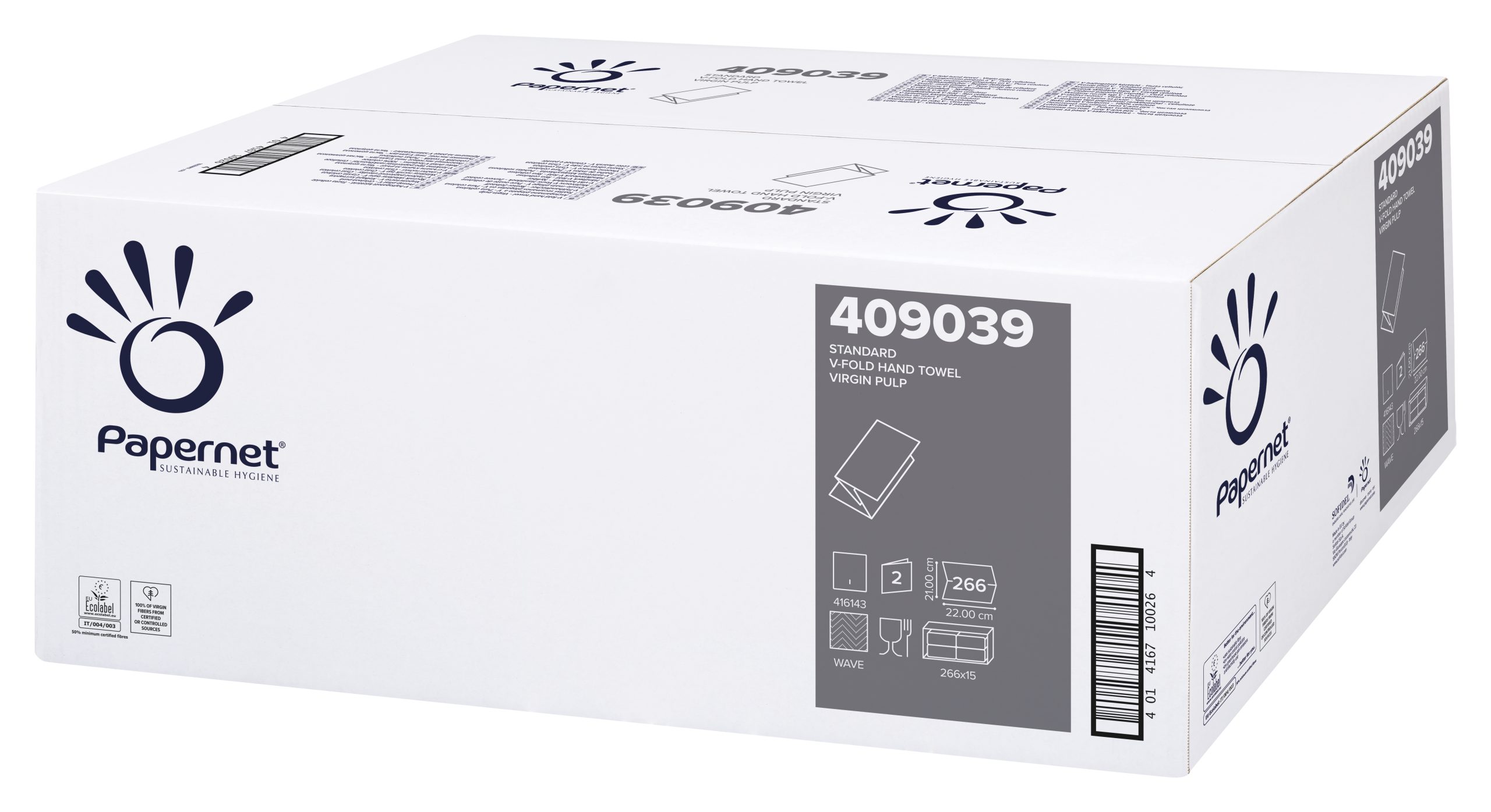 Prosoape Hartie Albe In V 2Str 266/Set Papernet