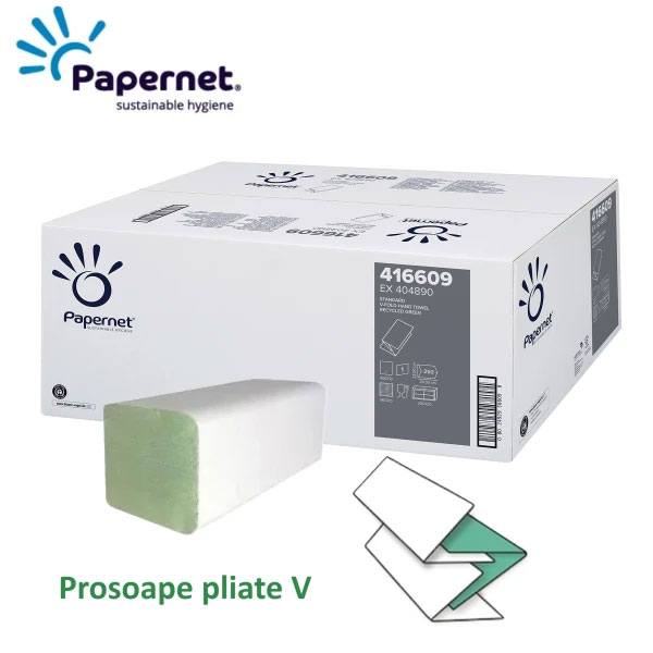 Prosoape Hartie Verzi In V Premium 250/Set Papernet