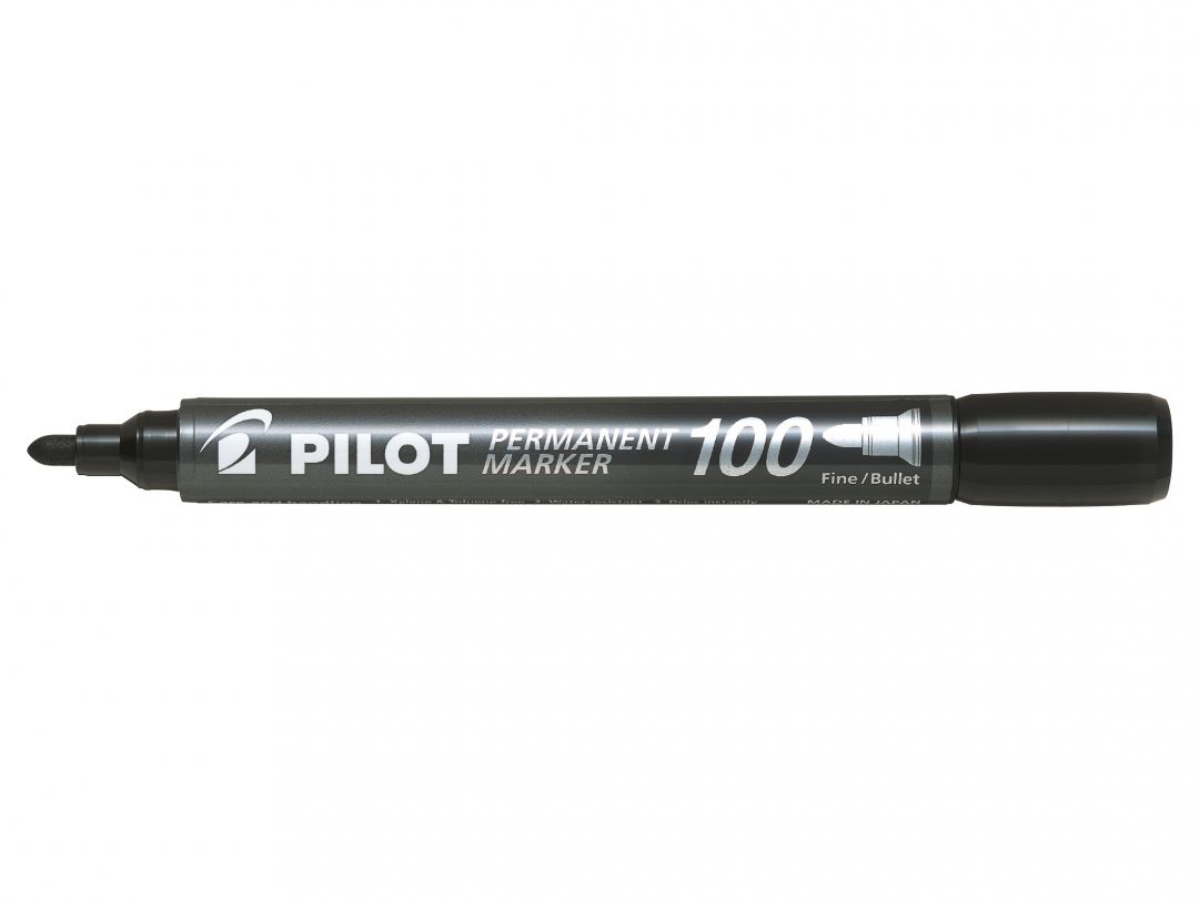 Marker Permanent Negru Varf Rotund 3mm 100 Pilot