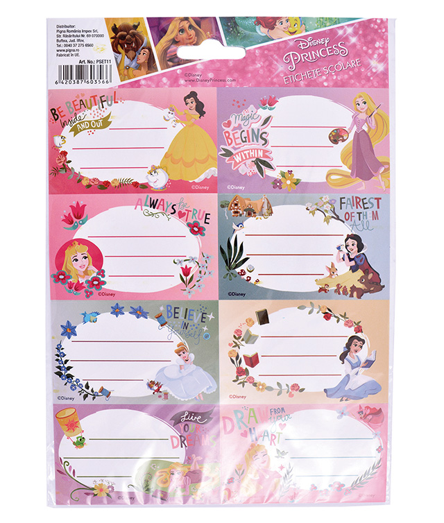 Etichete Scolare 40/Set Princess Pigna