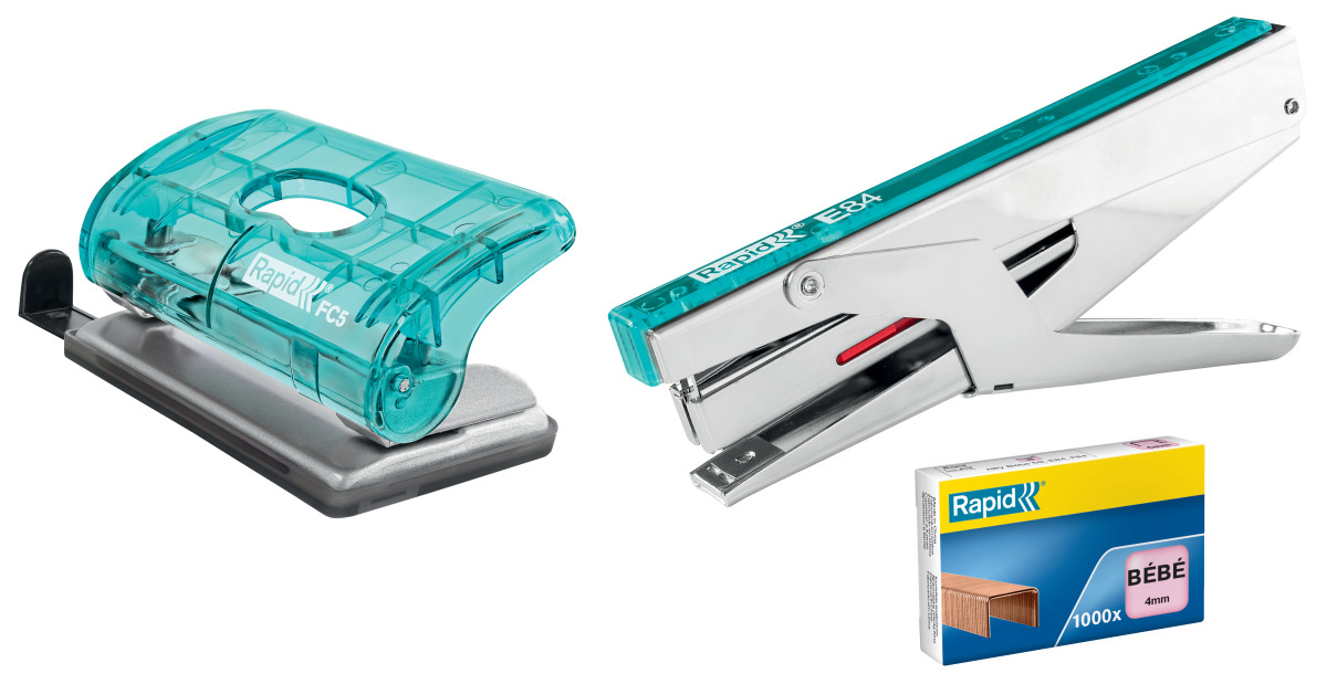 Perforator 10 Coli Model Fc5 Colour Ice Albastru Rapid