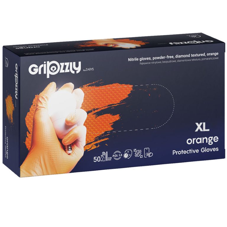Manusi Nitril Cu Grip Orange Xl 50/Set Gripzzly