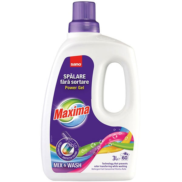 Detergent Rufe Lichid Mix&Wash 3L Sano Maxima