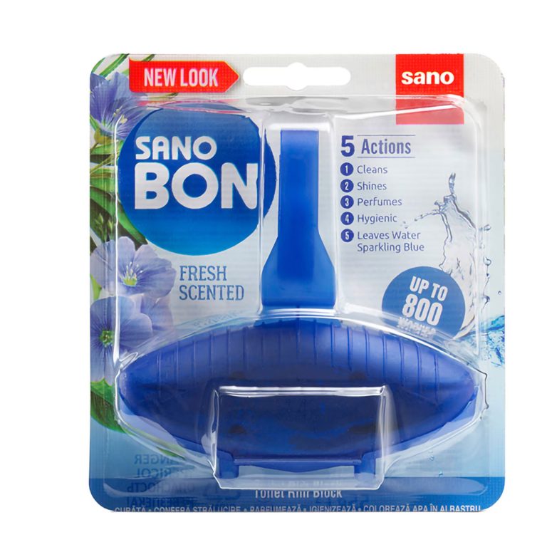 Odorizant Toaleta Cu Suport Blue 5In1 55g Sano Bon