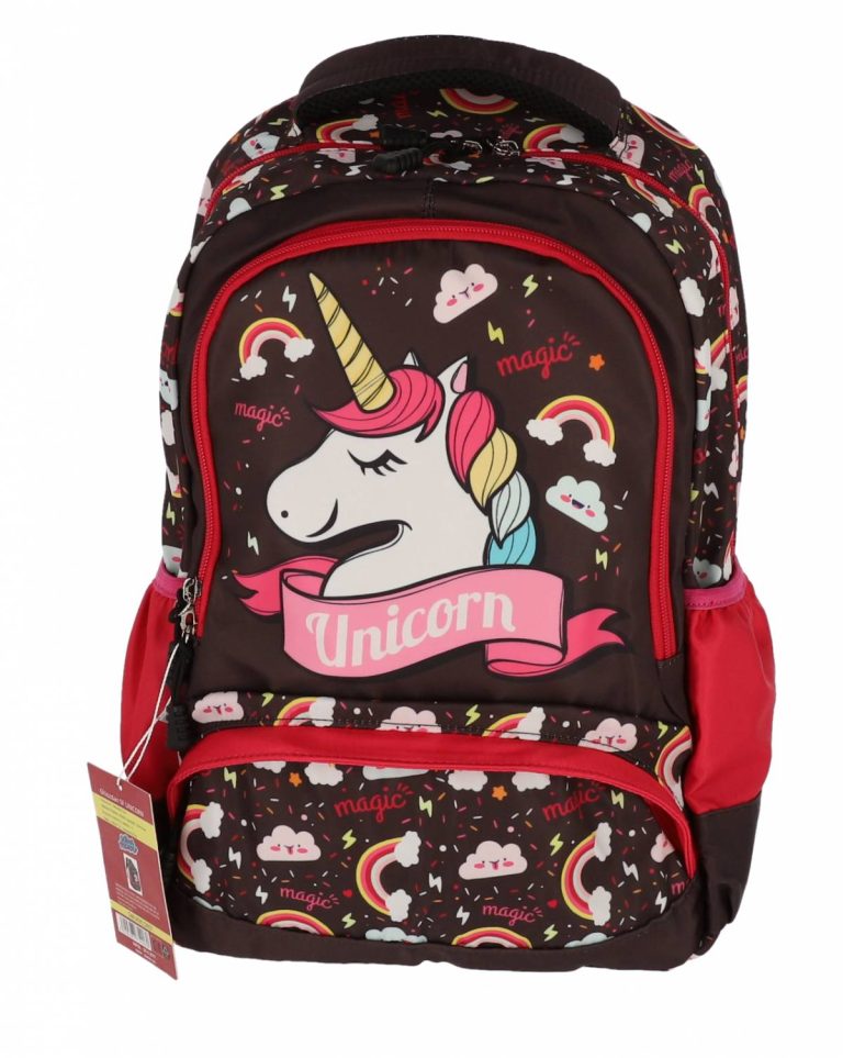 Ghiozdan Clasa 0 Unicorn Negru 3 Fermoare Pigna