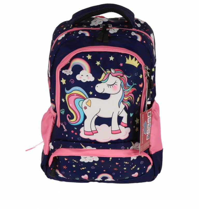 Ghiozdan Clasa 0 Unicorn Bleumarin Happy 3 Fermoare Pigna