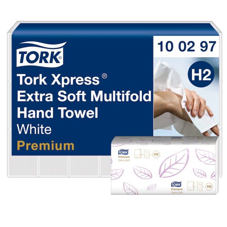 Tork Prosoape pentru Maini in Z, Xpress® Extra Soft, Alb, 2 Straturi, 100buc / set, 21 seturi / bax, H2