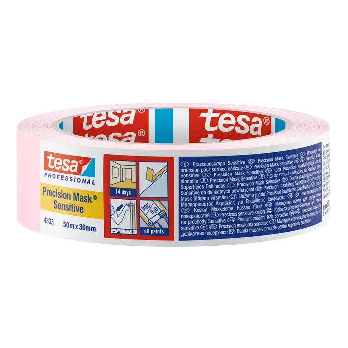Banda Adeziva Mascare Precizie Roz Deschis 50M*30mm Tesa