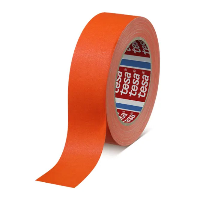 Banda Adeziva Textila Portocaliu Neon 25M*25mm Tesa