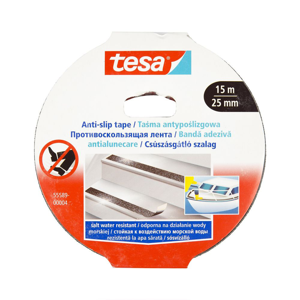 Banda Adeziva Antialunecare Neagra 15M 25mm Tesa