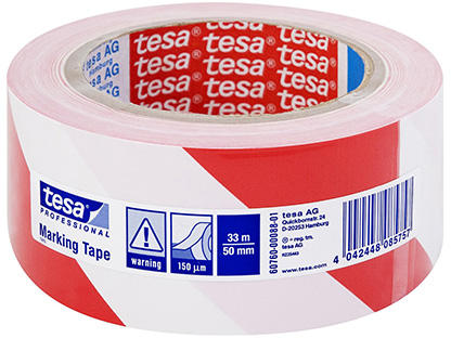 Banda Adeziva Marcare Rosu/Alb 33M 50mm Tesa