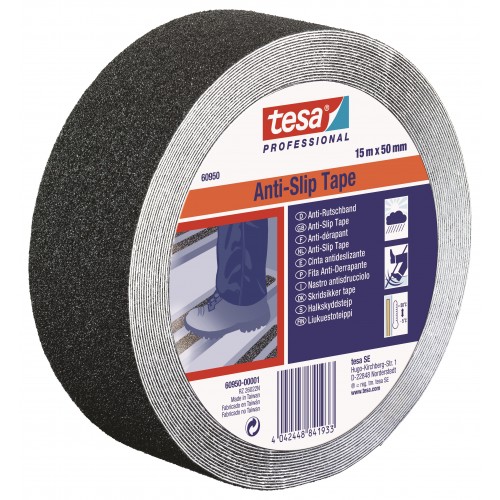 Banda Adeziva Antialunecare Neagra 15M 50mm Tesa