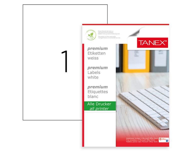Etichete 1/A4 210*297mm Colturi Drepte 100/Top Tanex