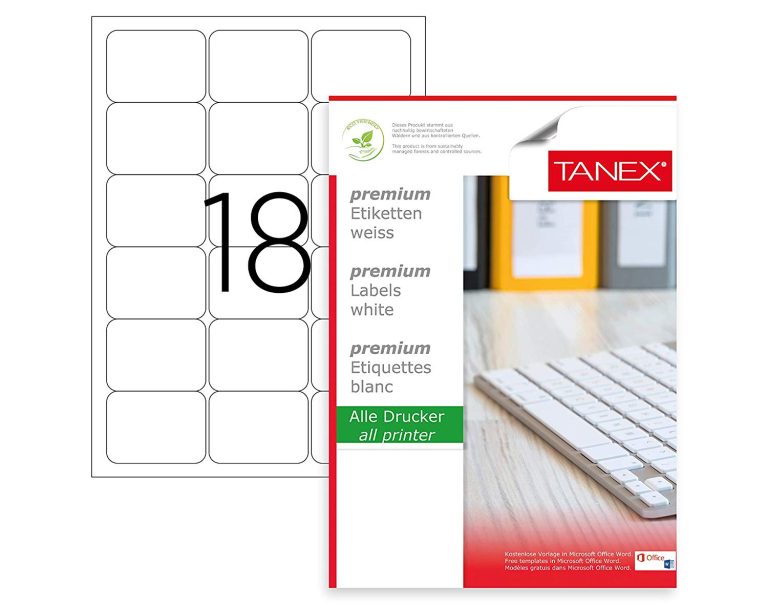 Etichete 18/A4 63.5*46.6mm Colturi Rotunde 100/Top Tanex