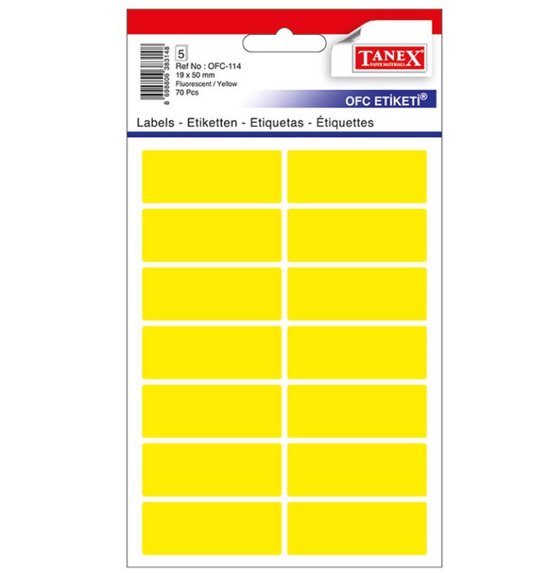 Etichete 19*50mm Colturi Rotunde Galbene 70/Set Tanex