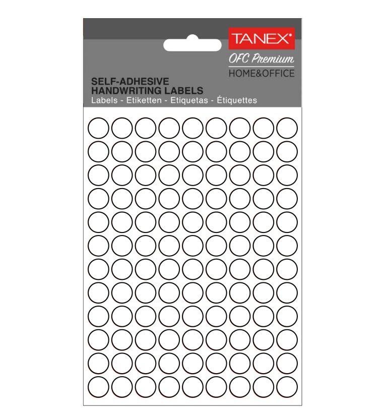 Etichete Rotunde 10mm Albe 1080/Tipla Tanex