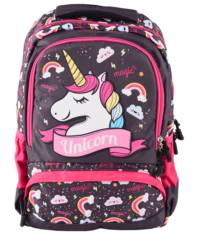 Ghiozdan Clasele I-Iv Sf Unicorn Roz-Negru Pigna