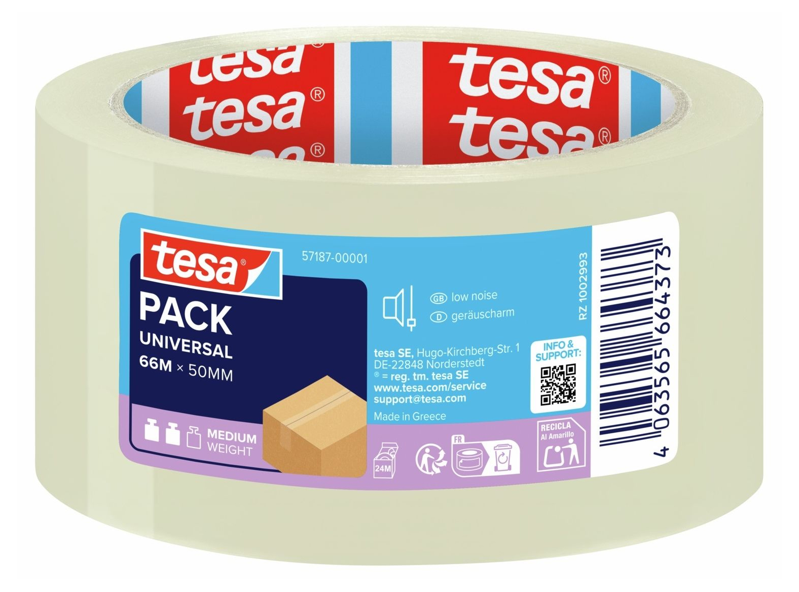 Banda Adeziva Transparenta 66m*50mm Adeziv Baza Apa Tesa