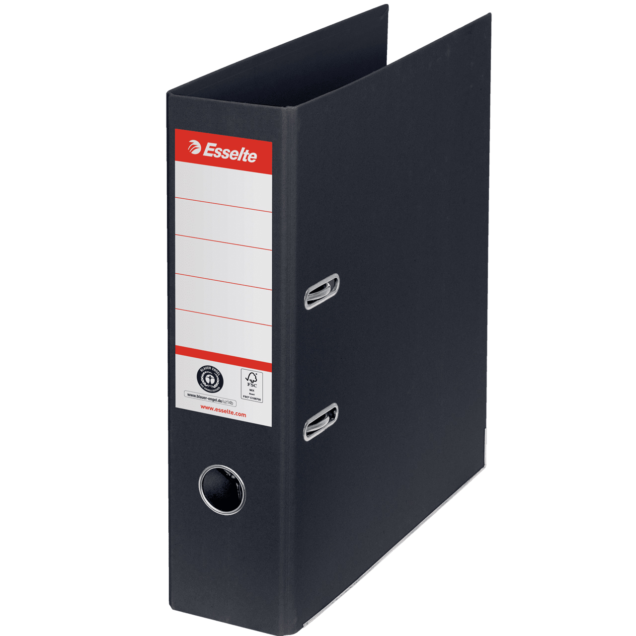 Biblioraft Carton Reciclat 7.5cm Negru Nr1 Power Fsc Esselte