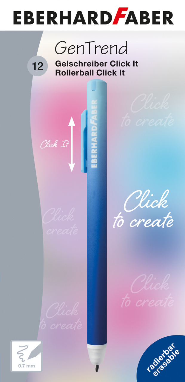 Roller 0.7 Mm Albastru Erase-It Click Albastru-Bleumarin Eberhard Faber