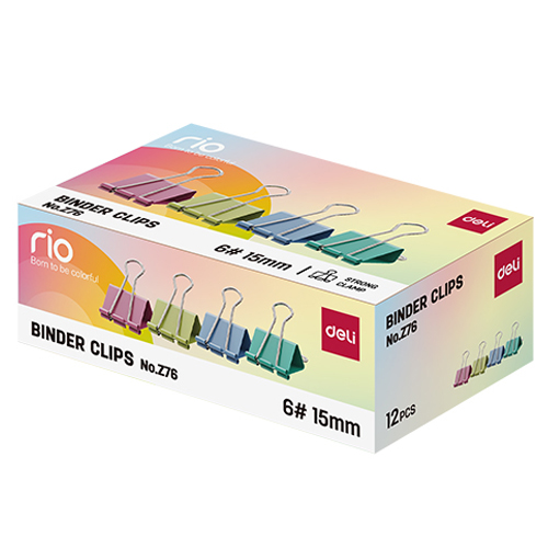 Clips Hartie 15mm Color 12 Buc/Cut Deli