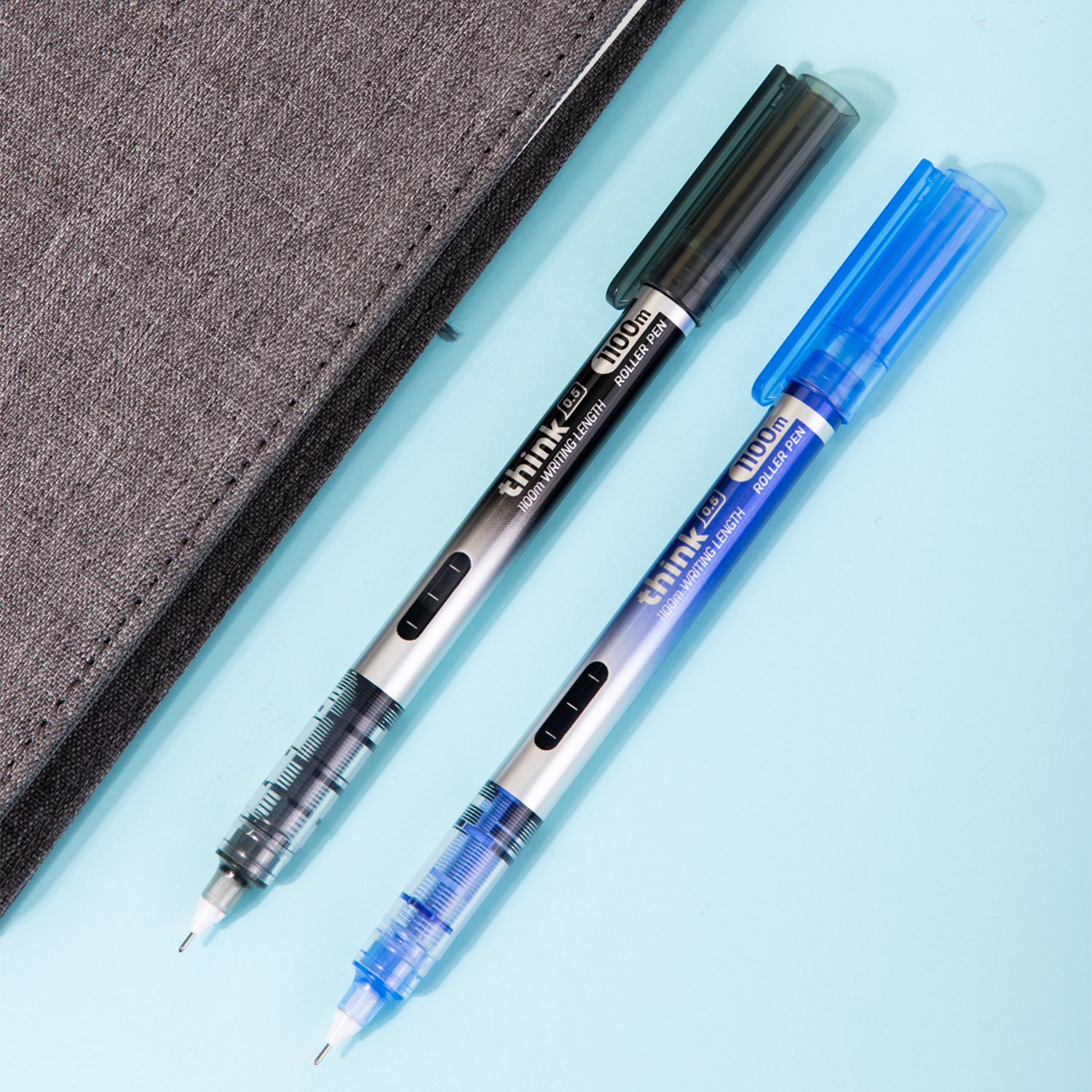 Roller Free Ink 0.5mm Needle Negru Think Deli