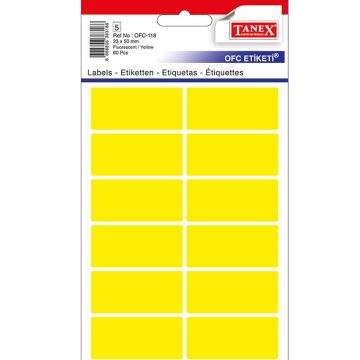 Etichete 23*50mm Colturi Rotunde Galbene 60/Set Tanex