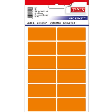 Etichete 23*50mm Colturi Rotunde Portocalii 60/Set Tanex