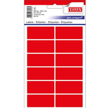 Etichete 23*50mm Colturi Rotunde Rosii 60/Set Tanex