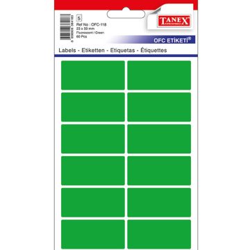 Etichete 23*50mm Colturi Rotunde Verzi 60/Set Tanex