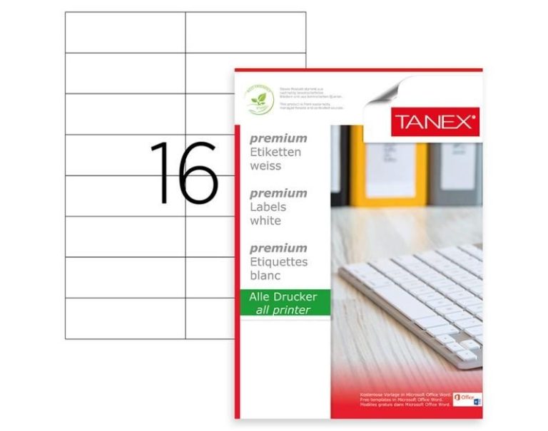Etichete 16/A4 105*37mm Colturi Drepte 100/Top Tanex