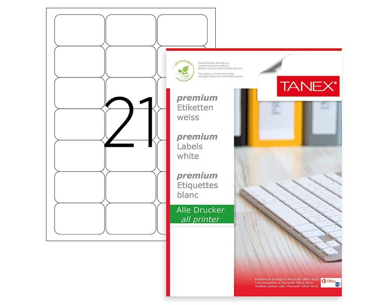 Etichete 21/A4 63.5*38.1mm Colturi Rotunde 25/Top Tanex