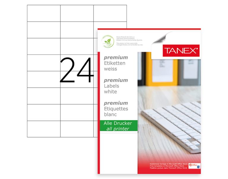 Etichete 24/A4 70*37.125mm Colturi Drepte 25/Top Tanex