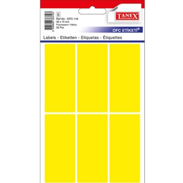 Etichete 33*74mm Colturi Rotunde Galbene 30/Set Tanex