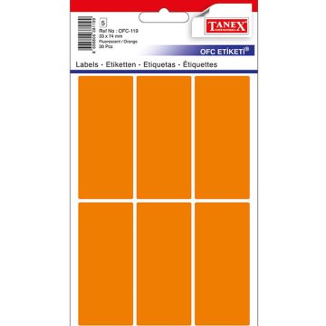 Etichete 33*74mm Colturi Rotunde Portocalii 30/Set Tanex