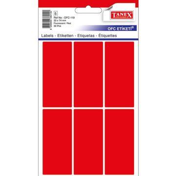 Etichete 33*74mm Colturi Rotunde Rosii 30/Set Tanex