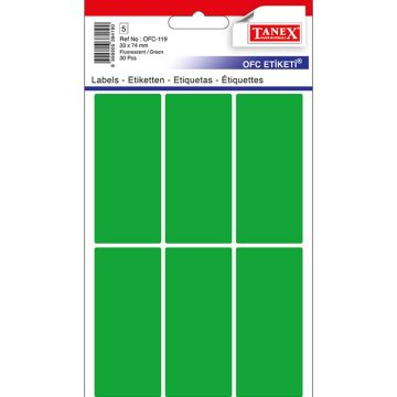 Etichete 33*74mm Colturi Rotunde Verzi 30/Set Tanex