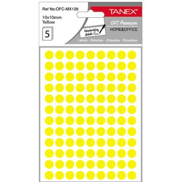 Etichete Rotunde 10mm Galbene 540/Tipla Tanex