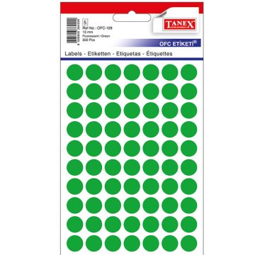 Etichete Rotunde 13mm Verzi 350/Tipla Tanex