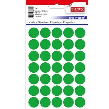 Etichete Rotunde 19mm Verzi 175/Tipla Tanex