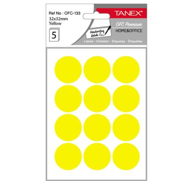 Etichete Rotunde 32mm Galbene 60/Tipla Tanex