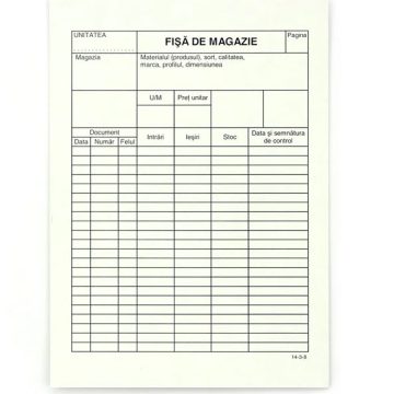 Fisa Magazie A5