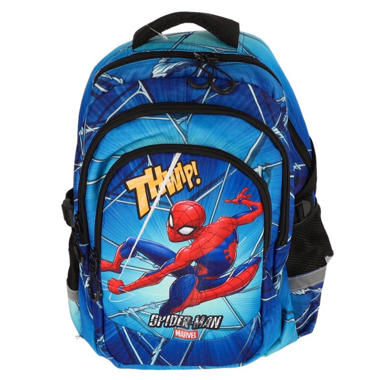 Ghiozdan Cl I-Iv Spiderman Albastru 3 Fermoare Pigna