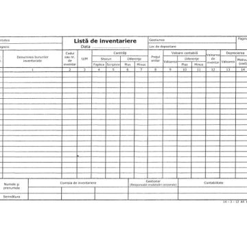 Lista Inventar 14 Coloane Orizontale