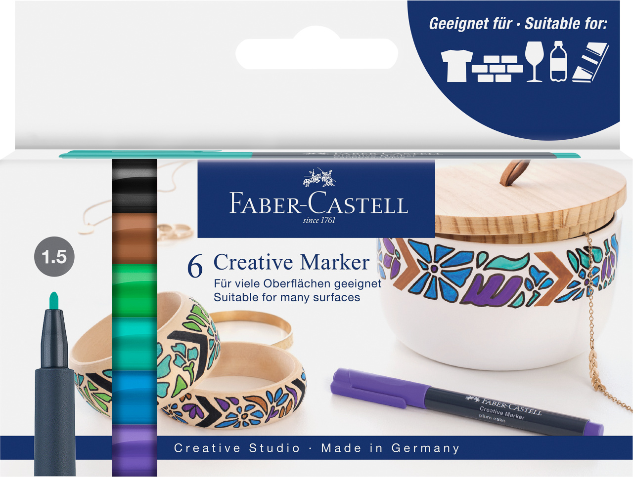 Marker Creativ Set 6 Culori Forrest Faber-Castell
