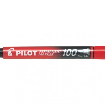 Marker Permanent Rosu Varf Rotund 3mm 100 Pilot