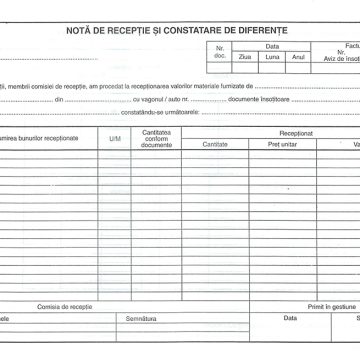 Nota Receptie Constatare Diferente Fara Tva Autocopiativa