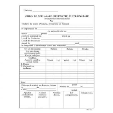 Ordin De Deplasare In Strainatate A5